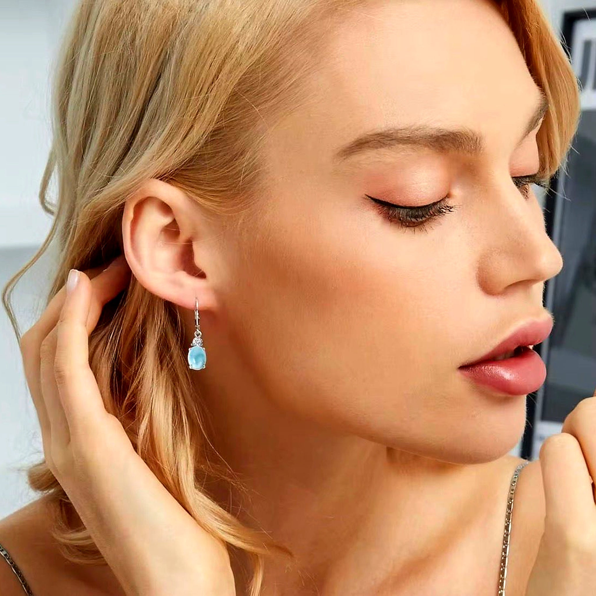 Larimar Earrings