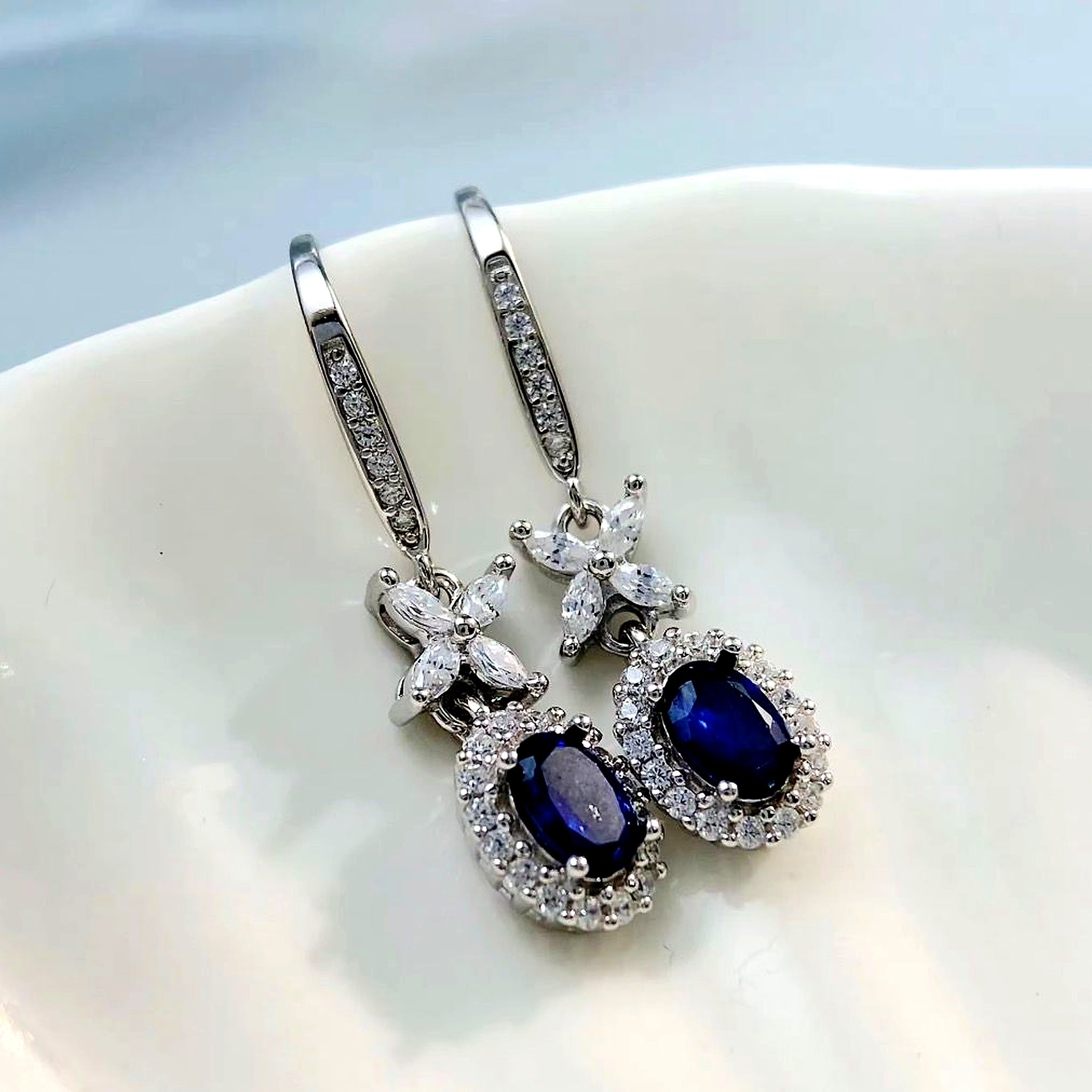 Sapphire Drop Earrings