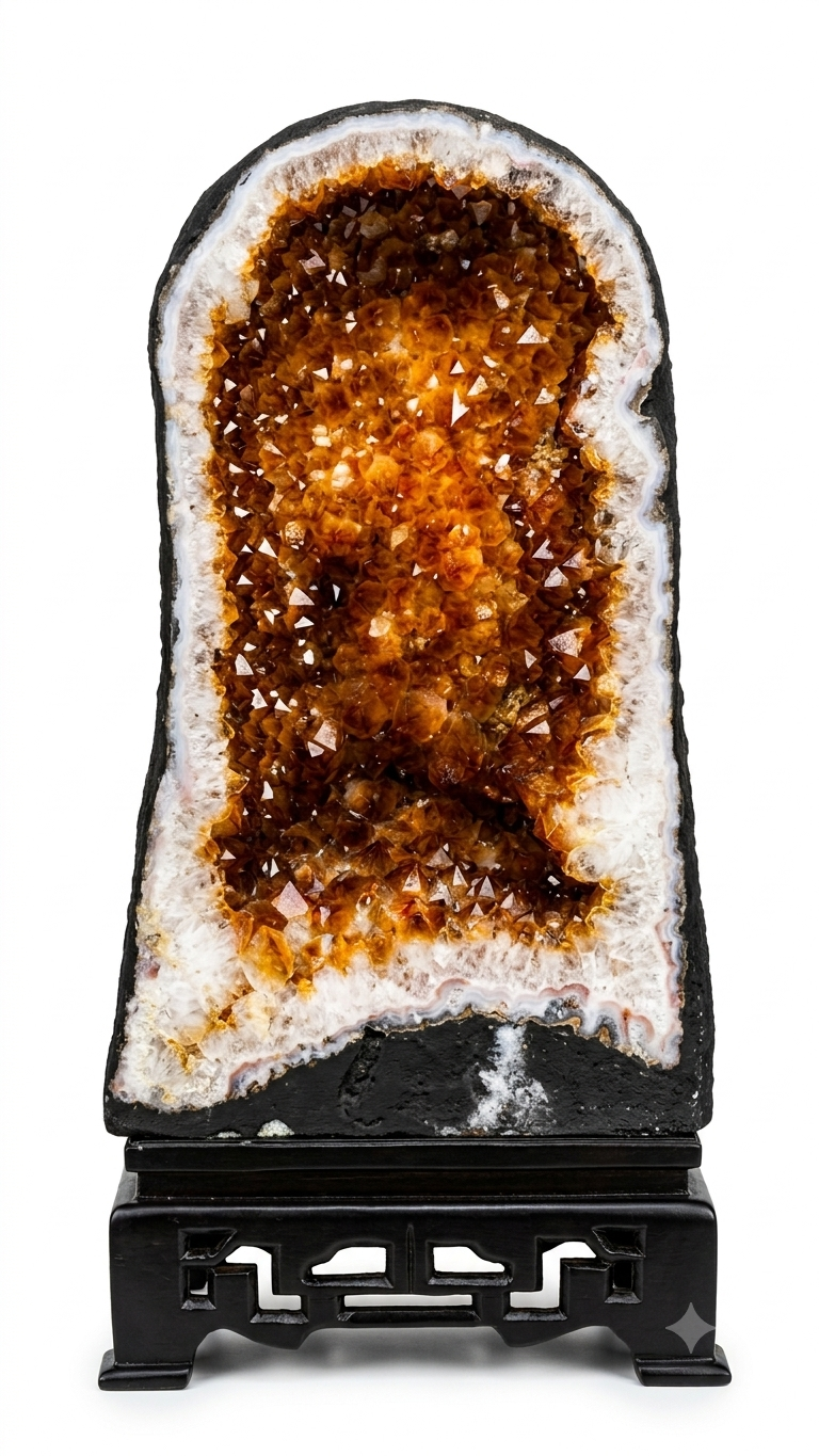 Large Cathedral Citrine Geode from Minas Gerais Brazil — MEG Crystal